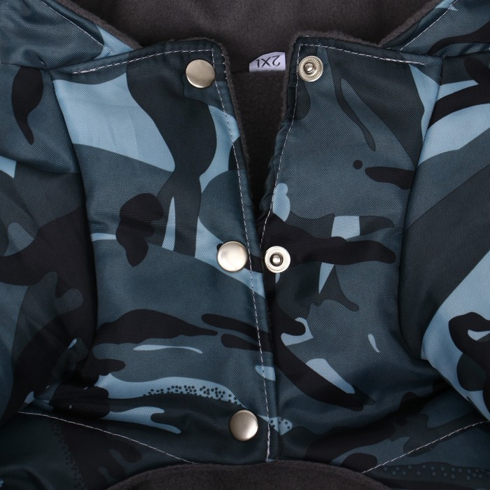 Комбинезон зимний для животных &laquo;Камуфляж&raquo;, 2XL (ДС 34, ОШ 34-36, ОГ 44 см), микс