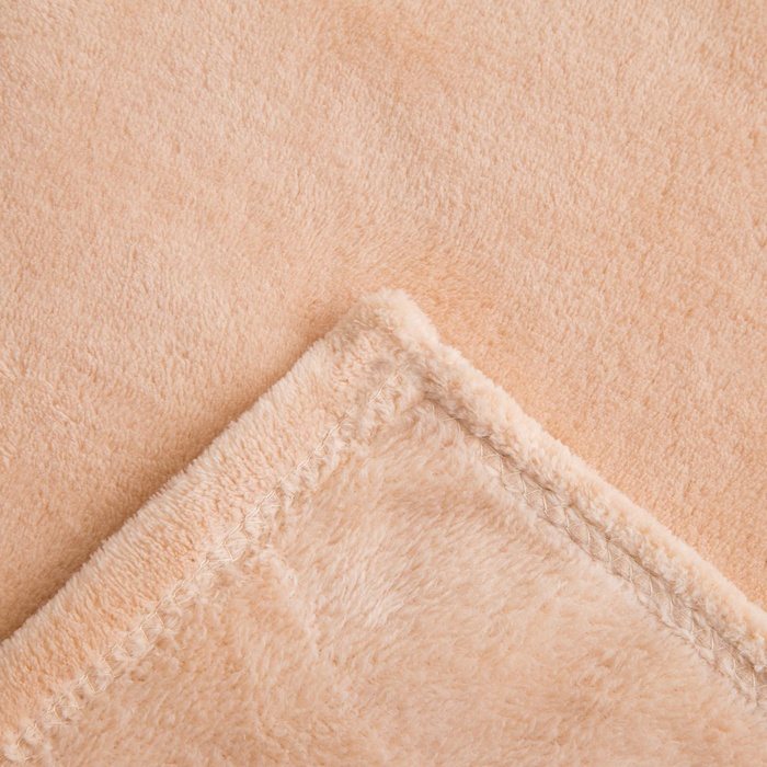 Плед Этель 180*200 см, цв. бежевый, 100% п/э, корал-флис , 220 гр/м2