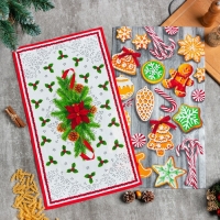 Набор кухонных полотенец Доляна &laquo;Новогоднее печенье &raquo; 35х60см-2шт, 100% хлопок