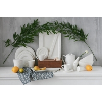 Чайная пара фарфоровая Magistro Сrotone, 2 предмета: чашка 220 мл, блюдце d=15 см, цвет белый Чайная пара фарфоровая Magistro Сrotone, 2 предмета: чашка 220 мл, блюдце d=15 см, цвет белый