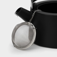 Чайник для плиты с эмалированным покрытием внутри Magma &laquo;Сайгон&raquo;, 1,1 л, чугун, с ситом, индукция, цвет чёрный