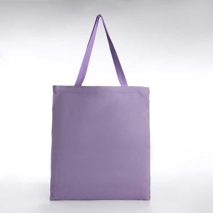 Шопер без застёжки, из текстиля, цвет сиреневый/белый
