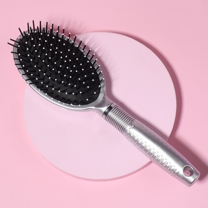 Расчёска массажная, 8 × 25 см, цвет серебристый Расчёска массажная, 8 × 25 см, цвет серебристый