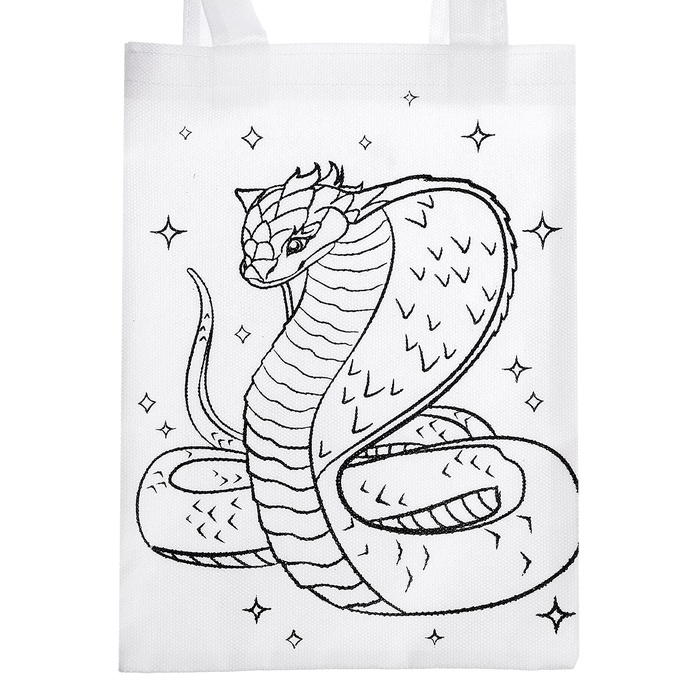 Новый год! Сумка-шопер раскраска &laquo;Змея&raquo;, фэнтези