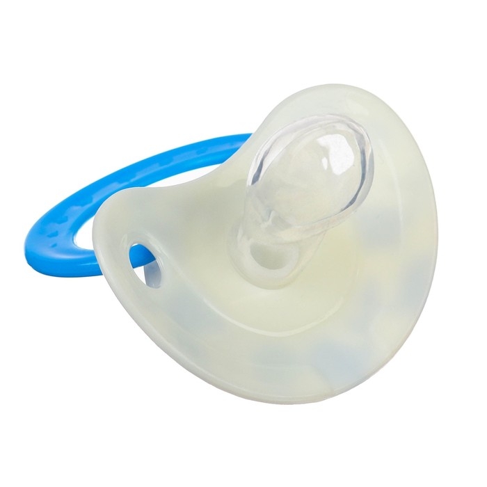 Соска - пустышка силиконовая ортодонтическая &laquo;Кит&raquo;, от 3 мес., с колпачком, цвет голубой