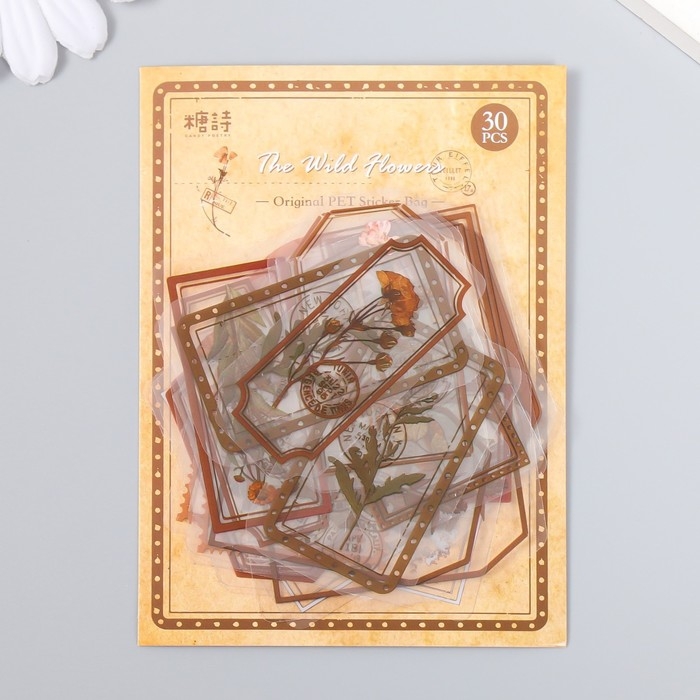 Наклейки для творчества Наклейки для творчества "Теги - Дикие цветы" набор 30 шт 0,2х8х11 см