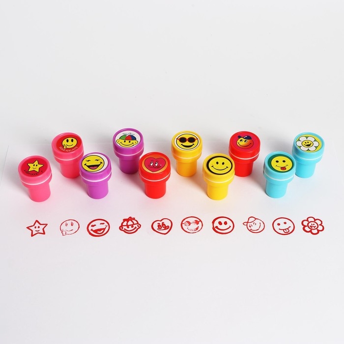 Печать цветная «Улыбка», набор 10 шт., МИКС Печать цветная «Улыбка», набор 10 шт., МИКС
