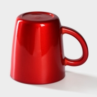 Кружка стеклянная, 340 мл, цвет красный металлик