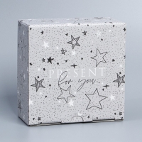Коробка подарочная сборная, упаковка, &laquo;Звёзды&raquo;, 15 х 15 х 7 см