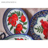 Ляган круглый &laquo;Гранат&raquo;, 31 см, синяя кайма