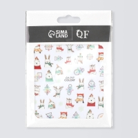 Новый год! Наклейки для ногтей &laquo;Зимние звери&raquo;, разноцветные