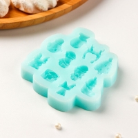 Силиконовый молд &laquo;Микс фигурок&raquo;, 8&times;8 см, цвет бирюзовый