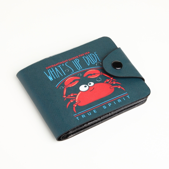 Кошелёк на кнопке, цвет чёрный