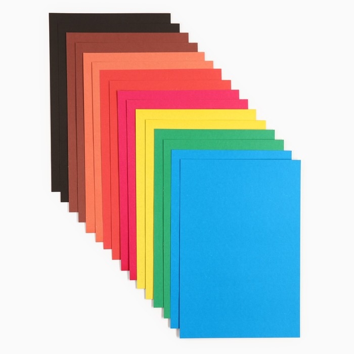 Картон цветной, А4, 16 листов, 8 цветов, немелованный, односторонний, в папке, 220 г/м&sup2;, Маша и Медведь