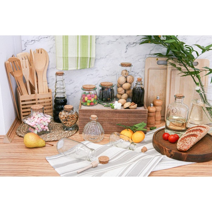 Бутылка стеклянная для соусов и масла с пробковой крышкой Доляна &laquo;Парфе&raquo;, 750 мл, 8&times;16,5 см