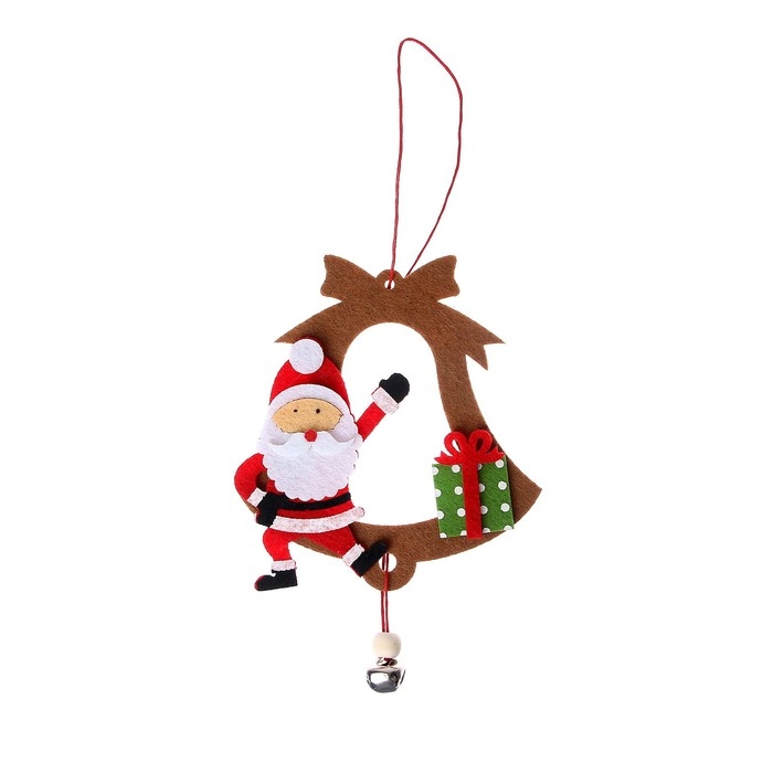 Набор для создания подвесной ёлочной игрушки из фетра &laquo;Дед Мороз и колокольчик&raquo;