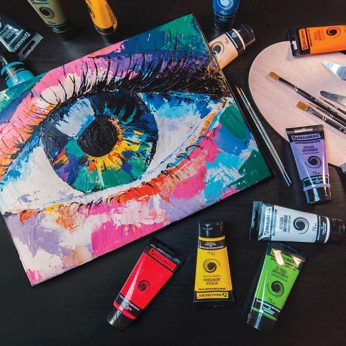 Краска акриловая художественная 250 мл, BRAUBERG ART CLASSIC, "Белила титановые"