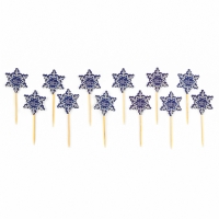 Новогодние шпажки &laquo;С Новым Годом!&raquo;, снежинка, набор 12 шт.