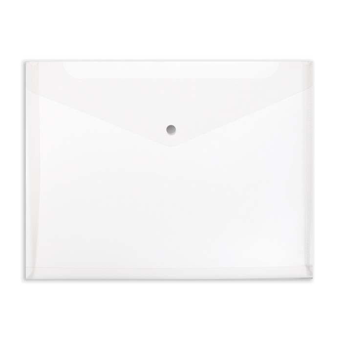 Папка конверт на кнопке А4, 180 мкм, Calligrata, полупрозрачная, с горизонтальным расширением, микс