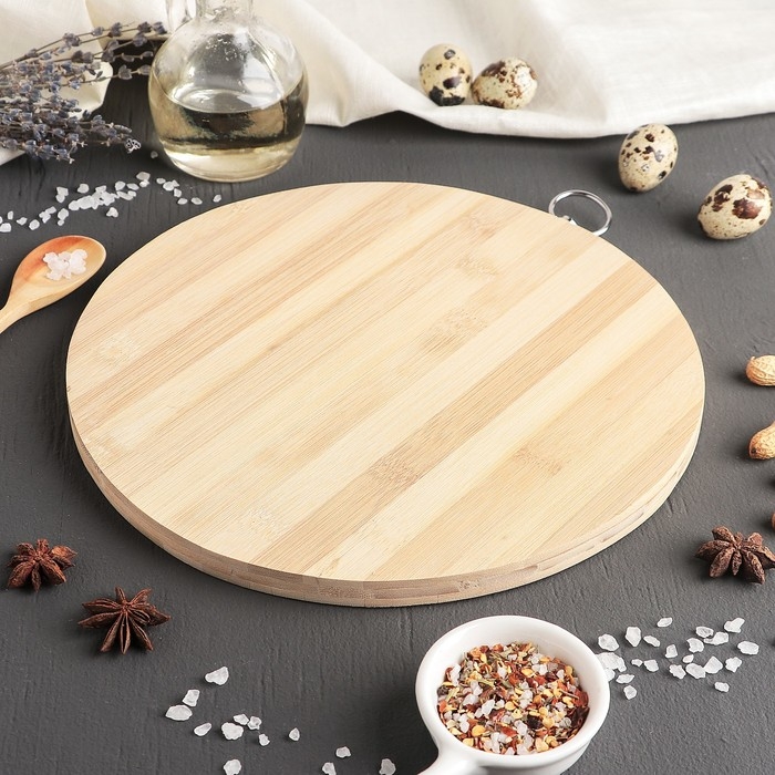 Доска разделочная Доляна &laquo;Зебра&raquo;, d=25 см, бамбук