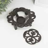 Подставка для греющей свечи на 1 свечу чугун "Лилия" 15х12,5х5 см