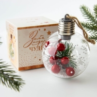 Ёлочный шар новогодний &laquo;Зима подарит чудеса&raquo;, на Новый год, d=8 см.