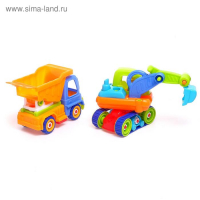 Конструктор винтовой &laquo;Строительный транспорт&raquo;, набор 2 шт, с электрическим шуруповертом