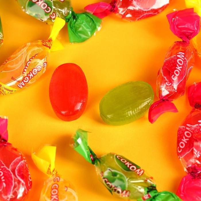 Леденцы &laquo;Настоящая конфетка&raquo; с фруктовой начинкой, 100 г.