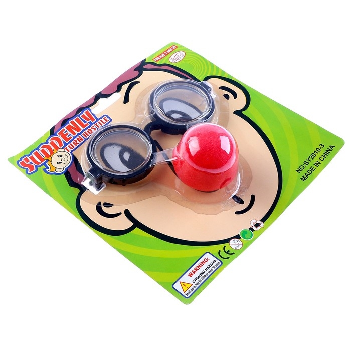 Набор-прикол &laquo;Клоуна&raquo;, 2 предмета: очки, нос