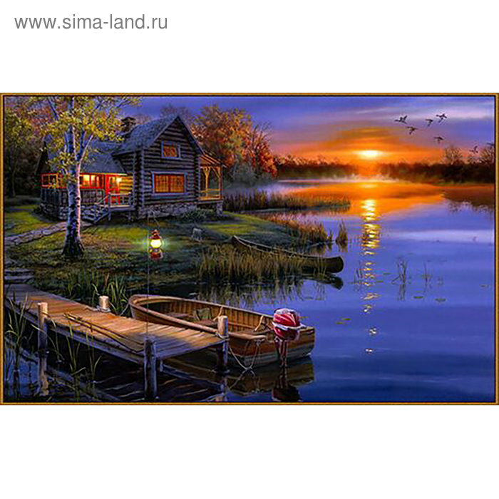 Алмазная мозаика &laquo;Дом возле озера&raquo;, 39 цветов