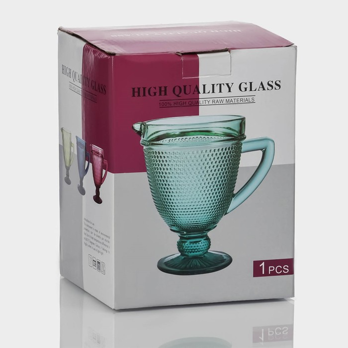 Кувшин для воды стеклянный «Босфор» 1,1 л, цвет жёлтый Кувшин для воды стеклянный «Босфор» 1,1 л, цвет жёлтый