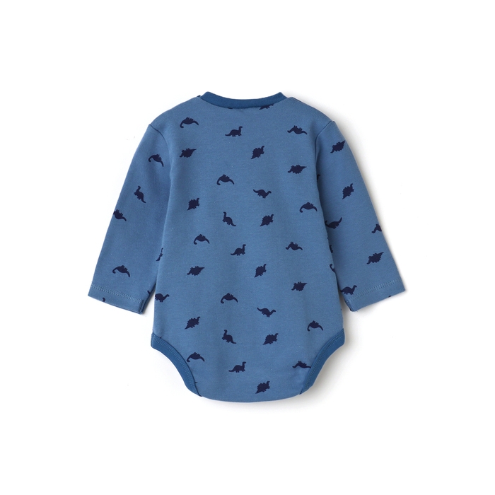 Боди детское с длинным рукавом "Дино", цвет голубой, рост 74