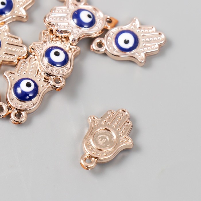 Декор для творчества пластик под металл Декор для творчества пластик под металл "Рука Фатимы от сглаза" золото набор 10 шт 1,3х1 см 781245