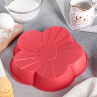 Форма для выпечки Доляна «Цветок», силикон, 20×20×4 см, цвет красный Форма для выпечки Доляна «Цветок», силикон, 20×20×4 см, цвет красный