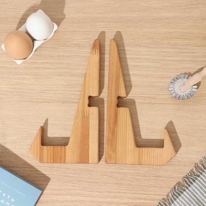 Подставка для книг, планшетов, 16,5&times;12,5&times;16,5 см, длина 1 детали 22,5 см, берёза