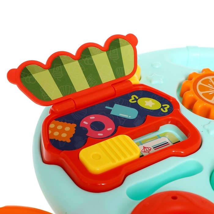 Столик-ходунки 4 в 1, звук, цвет голубой