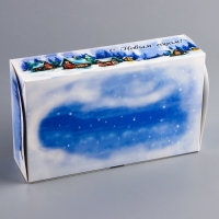 Новый год. Коробка складная, кондитерская упаковка с окном "Зимняя деревенька", 25 х 15 х 7 см Новый год. Коробка складная, кондитерская упаковка с окном "Зимняя деревенька", 25 х 15 х 7 см