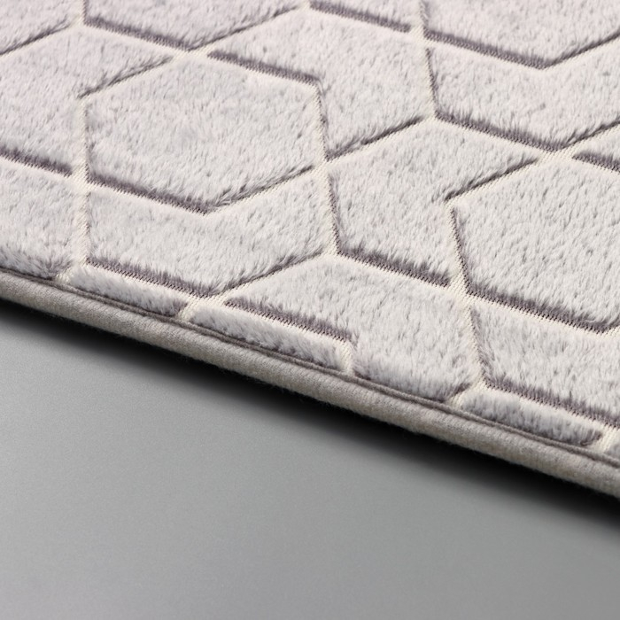 Коврик для ванной светящийся в темноте Доляна &laquo;Светящиеся фигуры&raquo;, 50&times;80 см, цвет серый