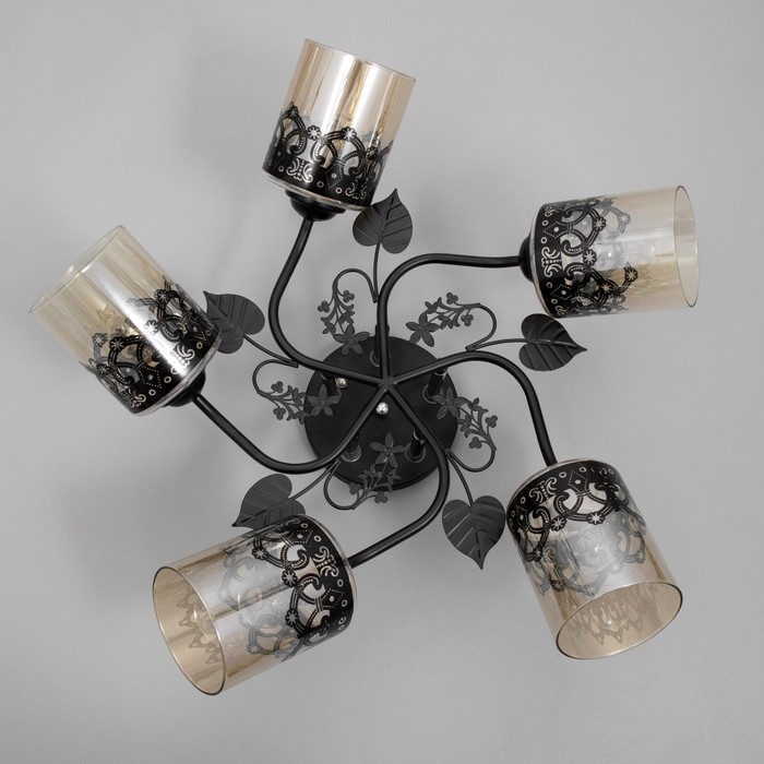 Люстра Люстра "Рузанна" 5хЕ27 40Вт черно-золотой 60х60х27 см BayerLux