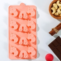 Форма для шоколада Доляна &laquo;Сказка&raquo;, силикон, 22&times;10,7&times;1,5 см, 12 ячеек, цвет МИКС