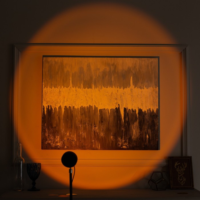 Световой прибор &laquo;Закат&raquo; на ножке, 5 картриджей, свечение тёплое белое, 5 В