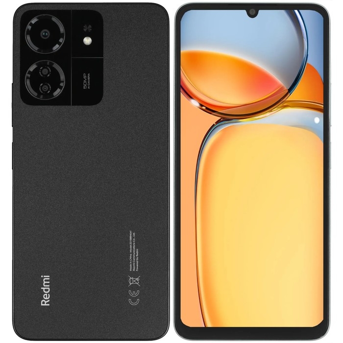 Смартфон Xiaomi Redmi 13C, 6.74 Смартфон Xiaomi Redmi 13C, 6.74", 4Гб, 128Гб, 50 Мп, 2 Мп, 2 Sim, LTE, NFC, 5000мАч, черный