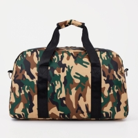 Сумка дорожная на молнии, наружный карман, цвет мультикам/коричневый Сумка дорожная на молнии, наружный карман, цвет мультикам/коричневый