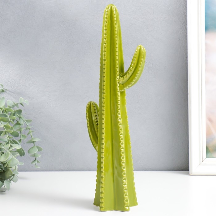 Сувенир керамика "Кактус Цереус" зелёный 6,3х12,5х34,5 см