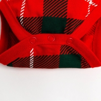 Набор: боди, штанишки и шапочка Крошка Я &laquo;Клетка&raquo;, рост 86-92 см