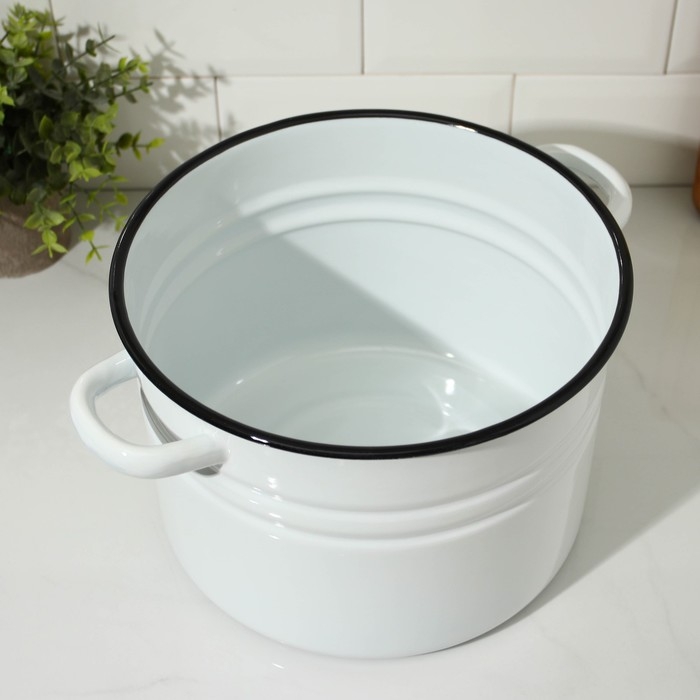 Кастрюля цилиндрическая, 8 л, индукция, цвет белый Кастрюля цилиндрическая, 8 л, индукция, цвет белый