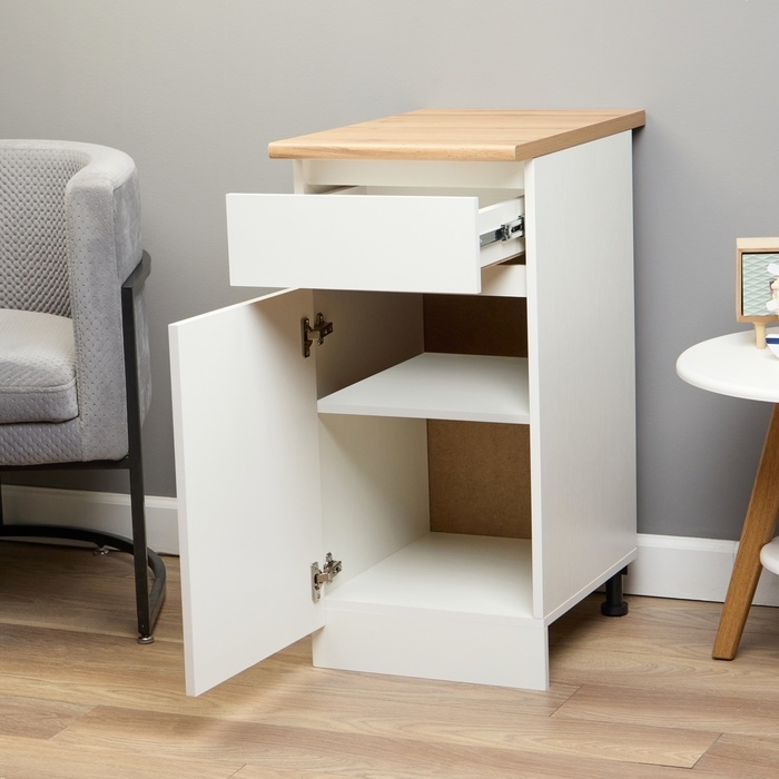 Шкаф напольный Зара 1 ящик 400х600х850 белый