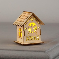 Ёлочная игрушка «Домик с ангелом», от батареек, свечение тёплое белое Ёлочная игрушка «Домик с ангелом», от батареек, свечение тёплое белое