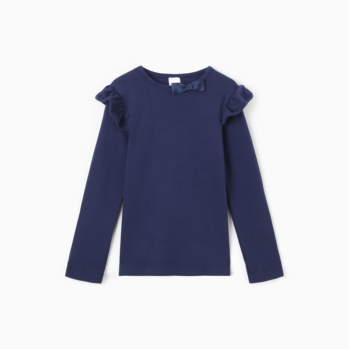 Джемпер для девочки школьный, цвет темно-синий, рост 116 см