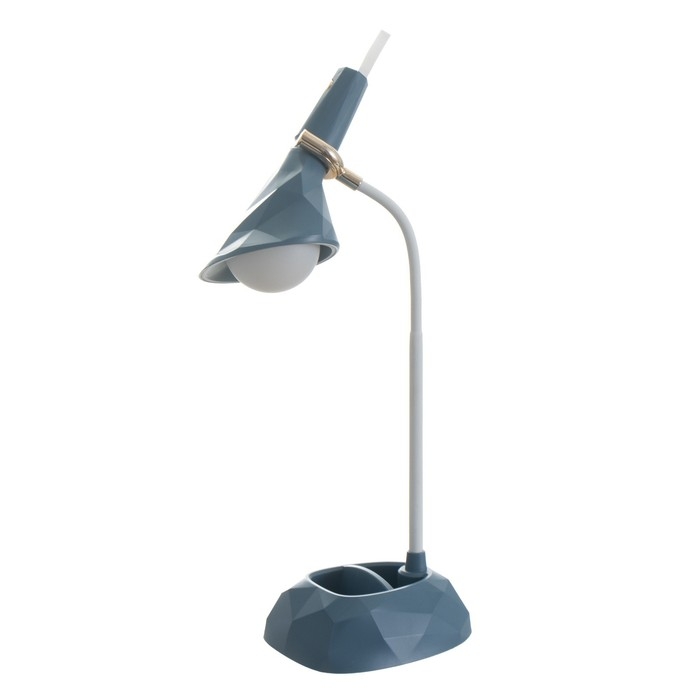 Настольная лампа Настольная лампа "Делсер" LED 3Вт USB АКБ синий 14х13х39 см RISALUX